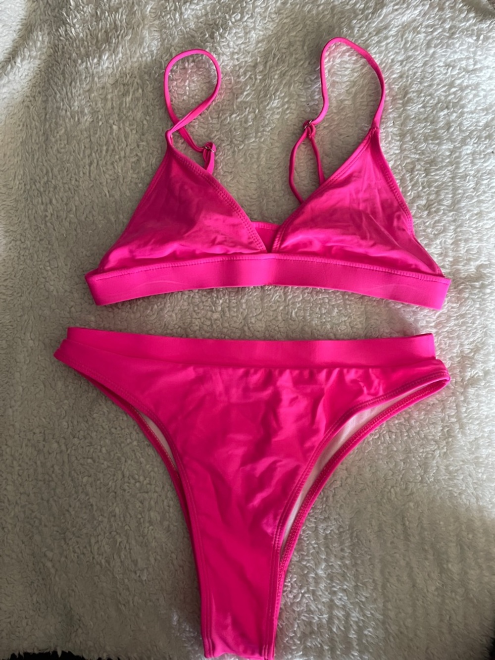 Women's Hot Pink Triangle Bikini Set